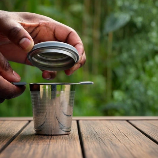 ExotischVers Theezeef – RVS filter voor losse thee & kruiden