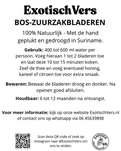Gedroogde Boszuurzakbladeren (Wilde Variant) - Surinaamse Zuurzak Thee | 100% Puur & Handgeplukt
