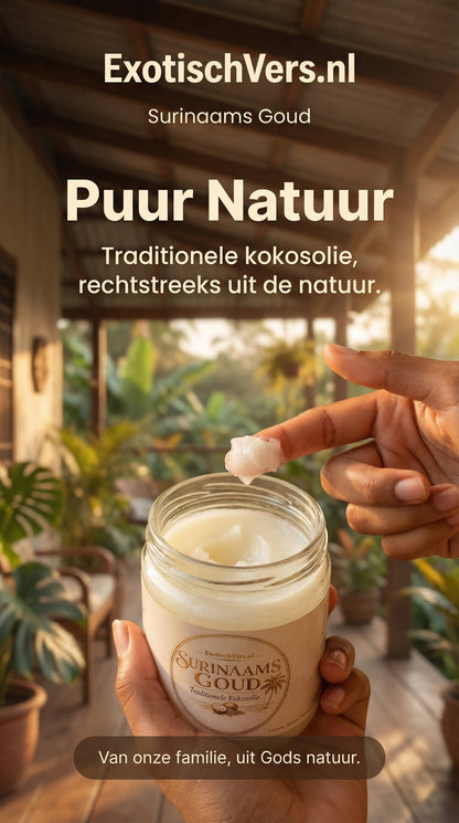 Authentieke Surinaamse Kokosolie (Traditioneel Bereid)